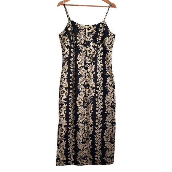 Vtg 90s KYs Empire Waist Maxi Sundress Size Large Hawaiian Floral Made in Hawaii - Picture 1 of 10
